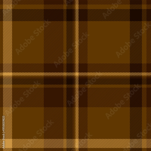 Uniform textile pattern tartan, oktoberfest vector fabric check. Teenager seamless background plaid texture in orange and dark colors.