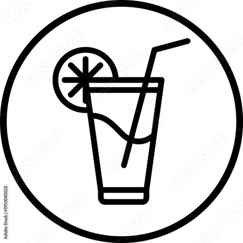 Lemonade Line Icon Style