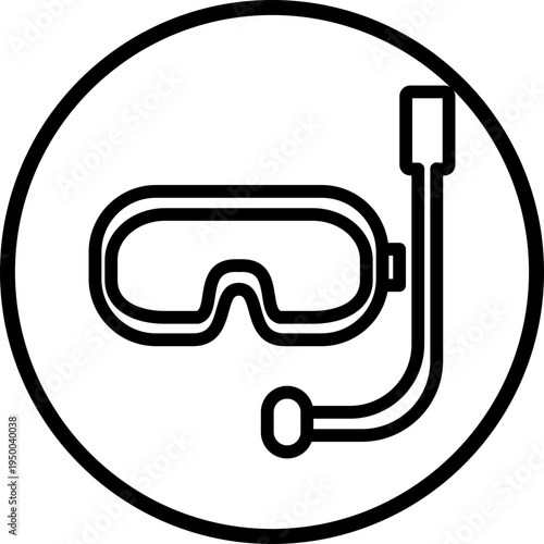 Diving Mask Line Icon Style