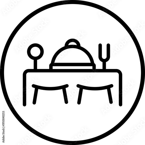 Restaurant Line Icon Style