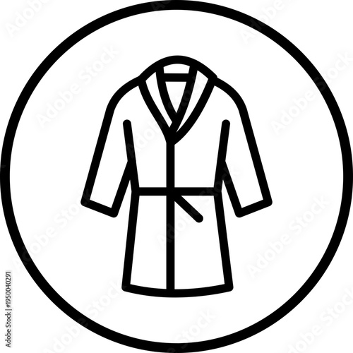 Bathrobe Line Icon Style