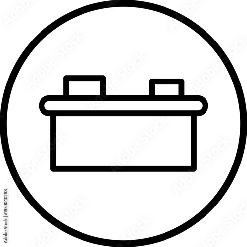 Reception Desk Line Icon Style