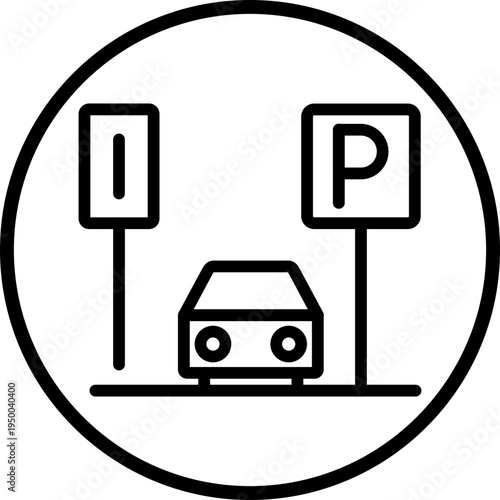 Parking Line Icon Style