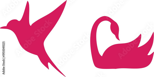 Flying Bird Icons Set, Bird Silhouette Icons Collection, Minimal Bird Vector Icons , Bird Logo Icons Set, Black Bird Silhouette Vector Set