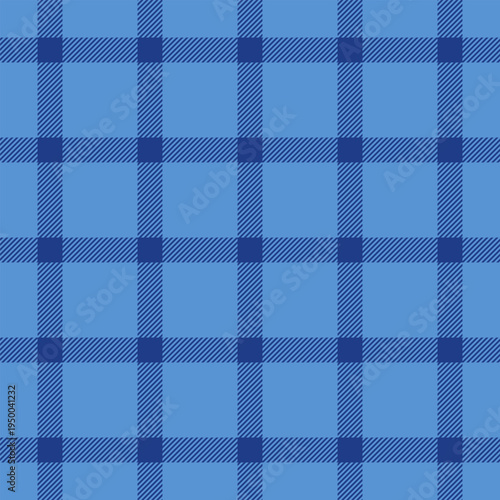 Open texture check plaid, veil fabric seamless tartan. Flannel vector textile background pattern in blue color.