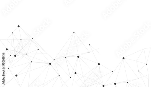 Abstract Geometric Network of Connected Dots and Lines Representing Digital Communication and Data Connectivity
