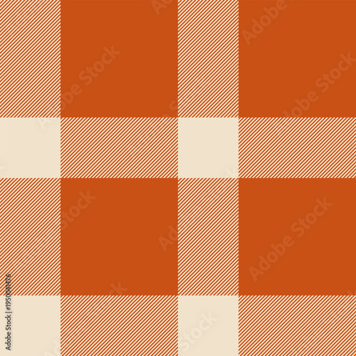 Kitchen background pattern texture, sketching plaid tartan seamless. Strong vector fabric textile check in orange and light colors.
