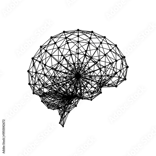 Digital brain network symbolizing artificial intelligence, complex thought, and interconnected pathways for innovative computational intelligence