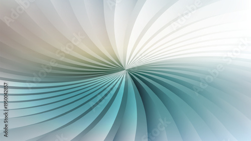 Abstract swirl of radiating lines in pale blues greens and beige tones