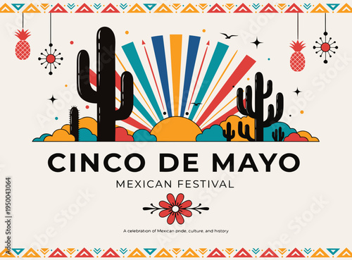 Cinco de Mayo Mexican Festival 5 de mayo celebration Cinco de Mayo holiday celebration illustration.