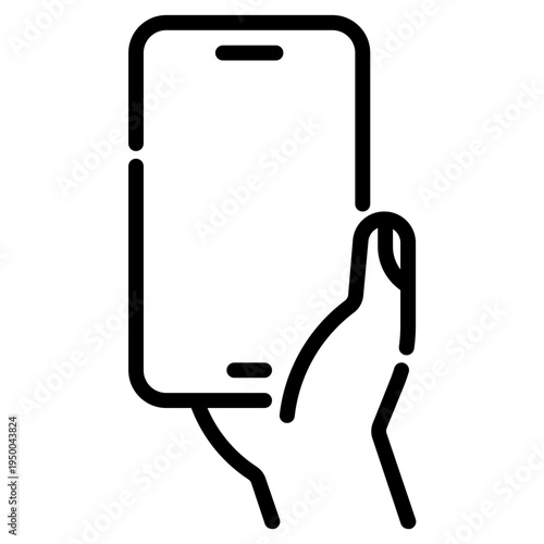 smartphone. This is a vector single icon with a dashed line style. It is suitable for various purposes, including website design, mobile app design, and logo design.