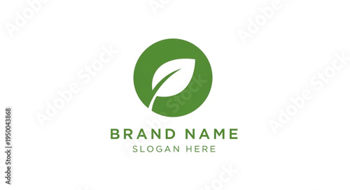 Green leaf logo design for organic brand identity.