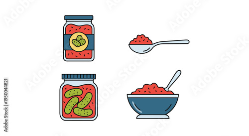 Sweet Pickle Relish Line art dynamic abstract creative vector