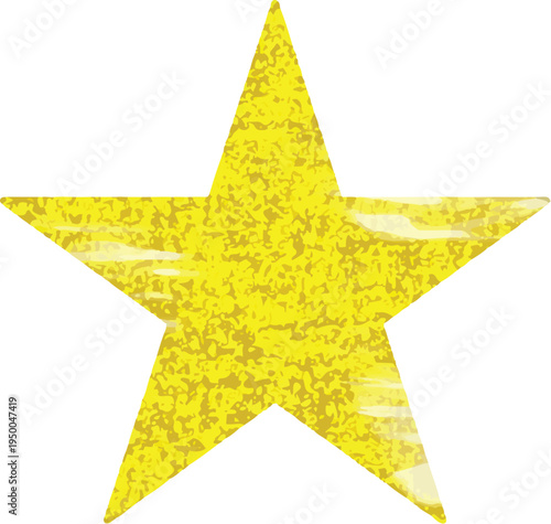 Golden star shines with textured, glittery surface