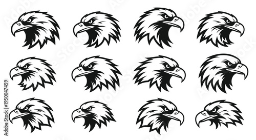 Eagle Head Pattern - Fierce Bird of Prey Graphic Design