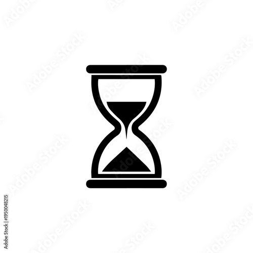 Simple black hourglass icon, a classic sandglass vector symbol for time, waiting, and countdown concepts