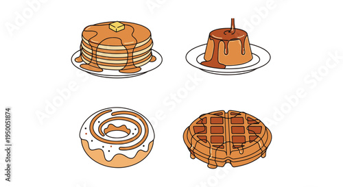 Syrup Based Sweets Line art dynamic modern artistic abstract illustration