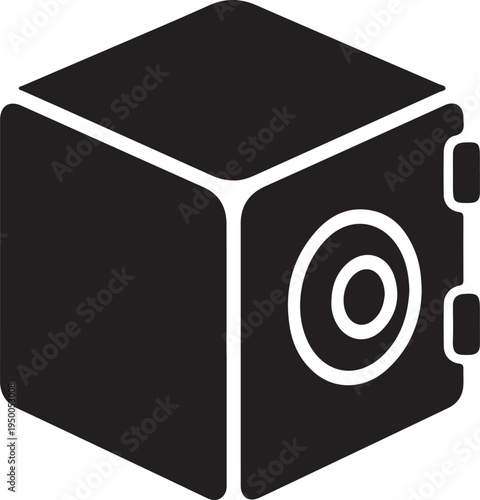Black safe icon with rounded corners secure storage finance safety and protection concept vector illustration