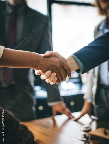 Handshake between two professional business people