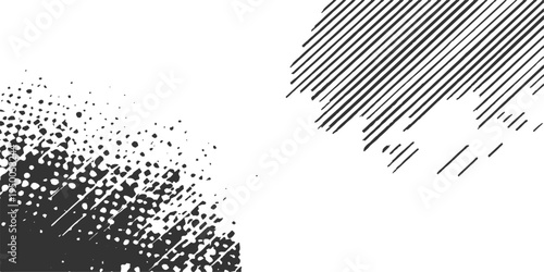 Abstract graphic design of dots and lines creates a modern aesthetic with contrasting textures and visual interest. 