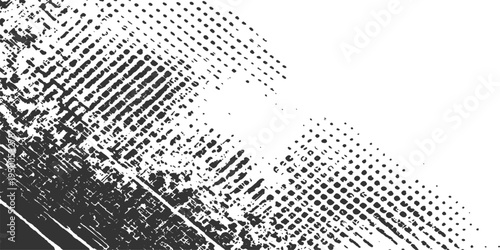 Geometric graphic pattern, artistic monochrome composition of layered textures and shapes, creating a visually compelling backdrop.