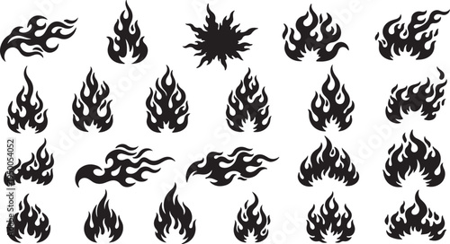 Tribal Fire Abstract Flames for Hotrod Car and Tattoo Design