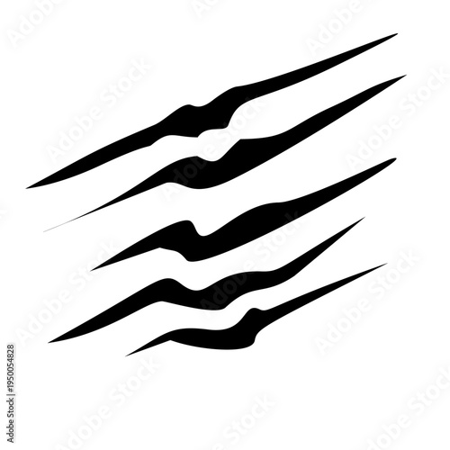 Abstract illustration of black claw marks against a white background, representing a powerful and untamed force