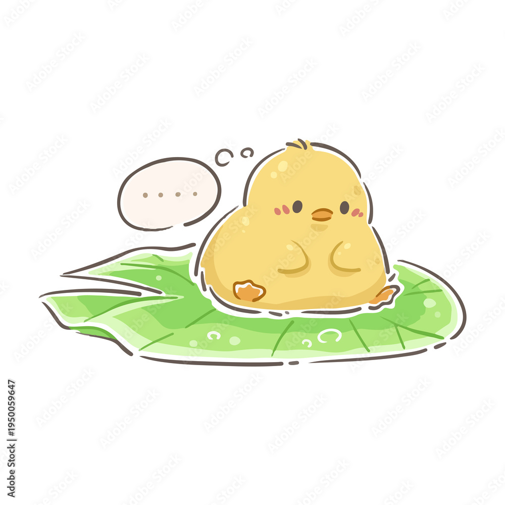 Fototapeta premium little duck on a leaf