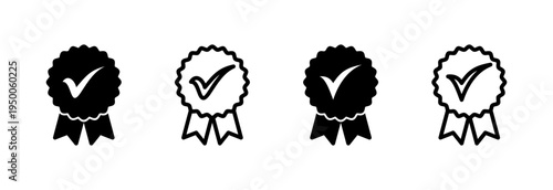 Approved icon vector illustration. Certified Medal Icon. check mark