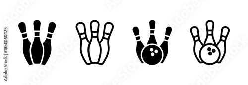 Bowling icon vector illustration. bowling ball and pin sign and symbol.