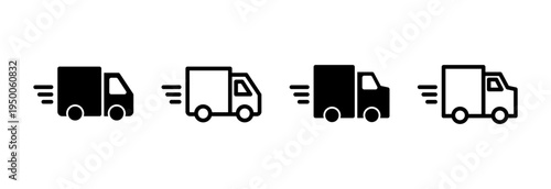 Delivery truck icon vector illustration. Delivery truck sign and symbol. Shipping fast delivery icon
