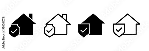 home insurance icon vector illustration. home protection sign and symbol