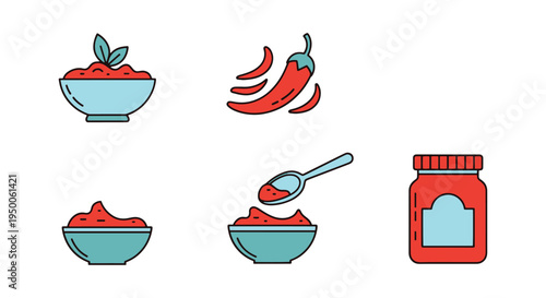 Tikka Masala Sauce Line art clean artistic abstract color vector