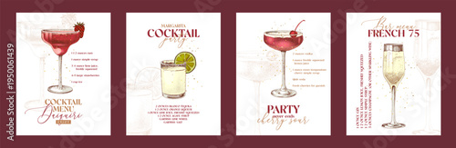 Cocktail menu for bar or restaurant
