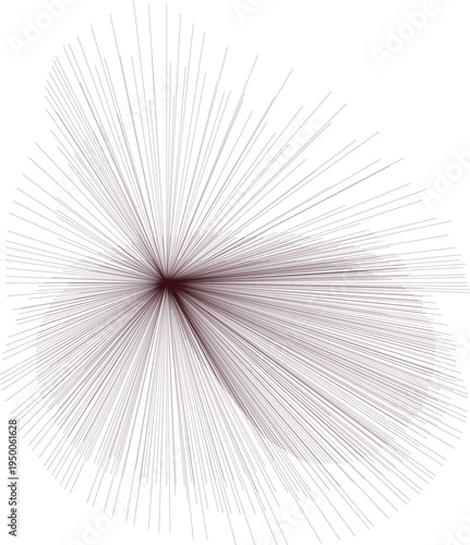 Abstract radial burst illustration with numerous fine lines emanating from center