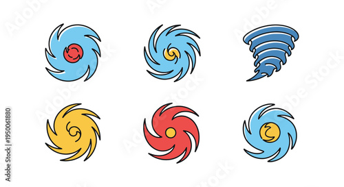 Tropical Hurricane Line art modern abstract color vector design