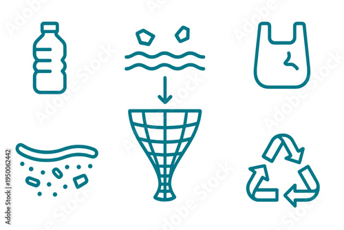 Visual guide illustrating recycling symbols and items commonly found in waste management