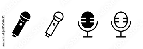 Microphone icon vector illustration. karaoke sign and symbol