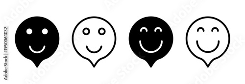 smile icon vector illustration. smile emoticon icon. feedback sign and symbol