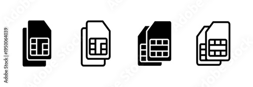 Sim card icon vector illustration. dual sim card sign and symbol