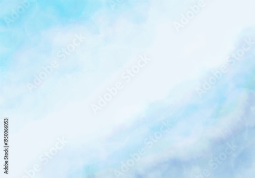 Schilderij op canvas 水色と青の夏の海や青空をイメージする水彩背景