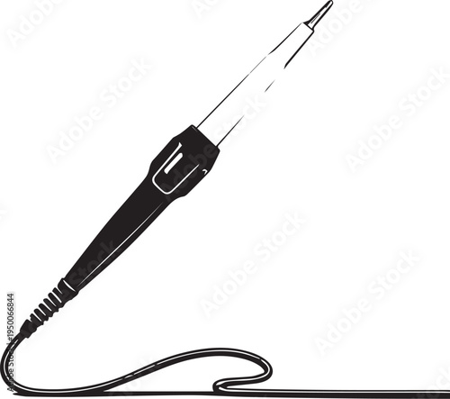 Soldering iron electronics repair tool vector illustration design