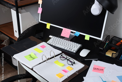Workplace with computer, fo...
