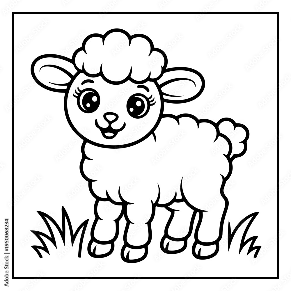 Fototapeta premium Easter Cute Animal Coloring Page for Kids