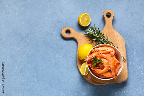 Cooked shrimp in bowl with ...