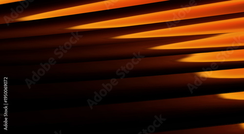 abstract orange and black light pattern with shadows and beams  modern design element