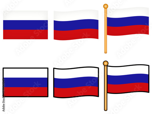 ロシアの国旗のイラスト素材セット