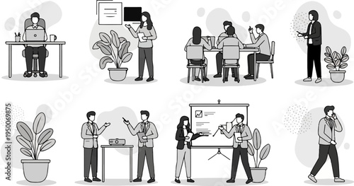 Business people in various work-related scenarios (1)