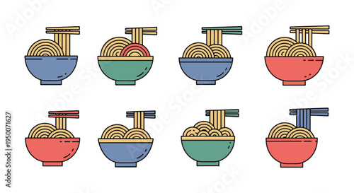 Udon Noodles Line art vector minimal smooth abstract illustration