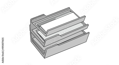 Grey plastic office tiered document tray with organized folders providing a practical solution for workspace file management.